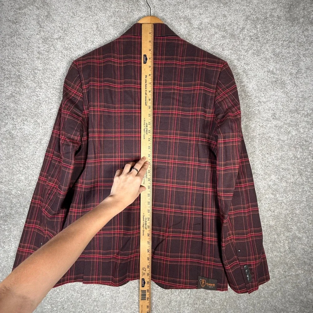 G-Star Raw Denim Men's XL Plaid Blazer Jacket Burgundy Red South East D